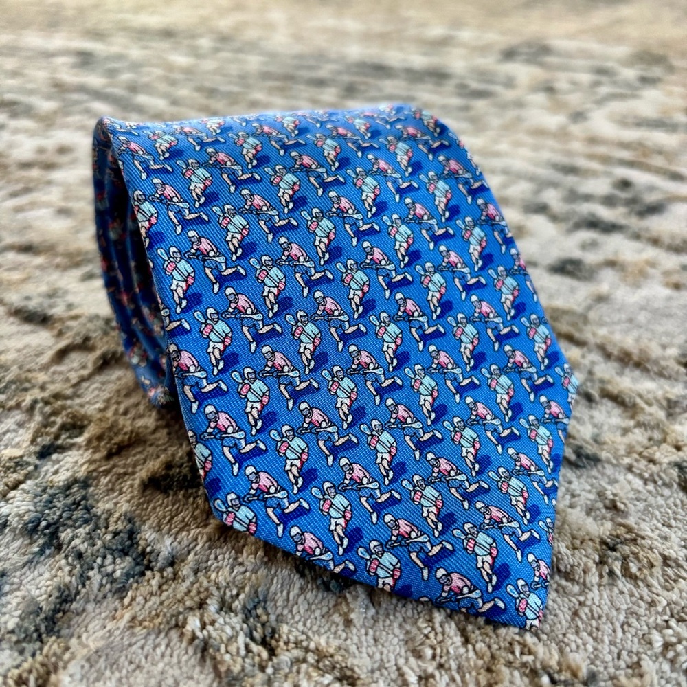 Vineyard Vines Shep & Ian Lacrosse Player Tie (100% silk, blue)